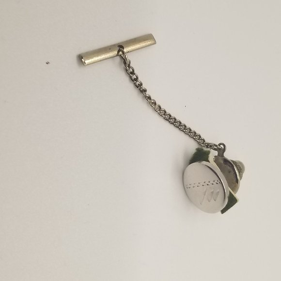 Vintage Silver Tie Tack with engraved design - Picture 2 of 2